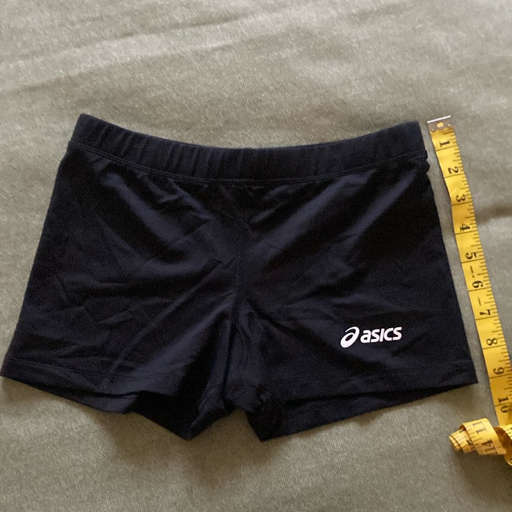 ASICS black with white logo small stretchy material never worn